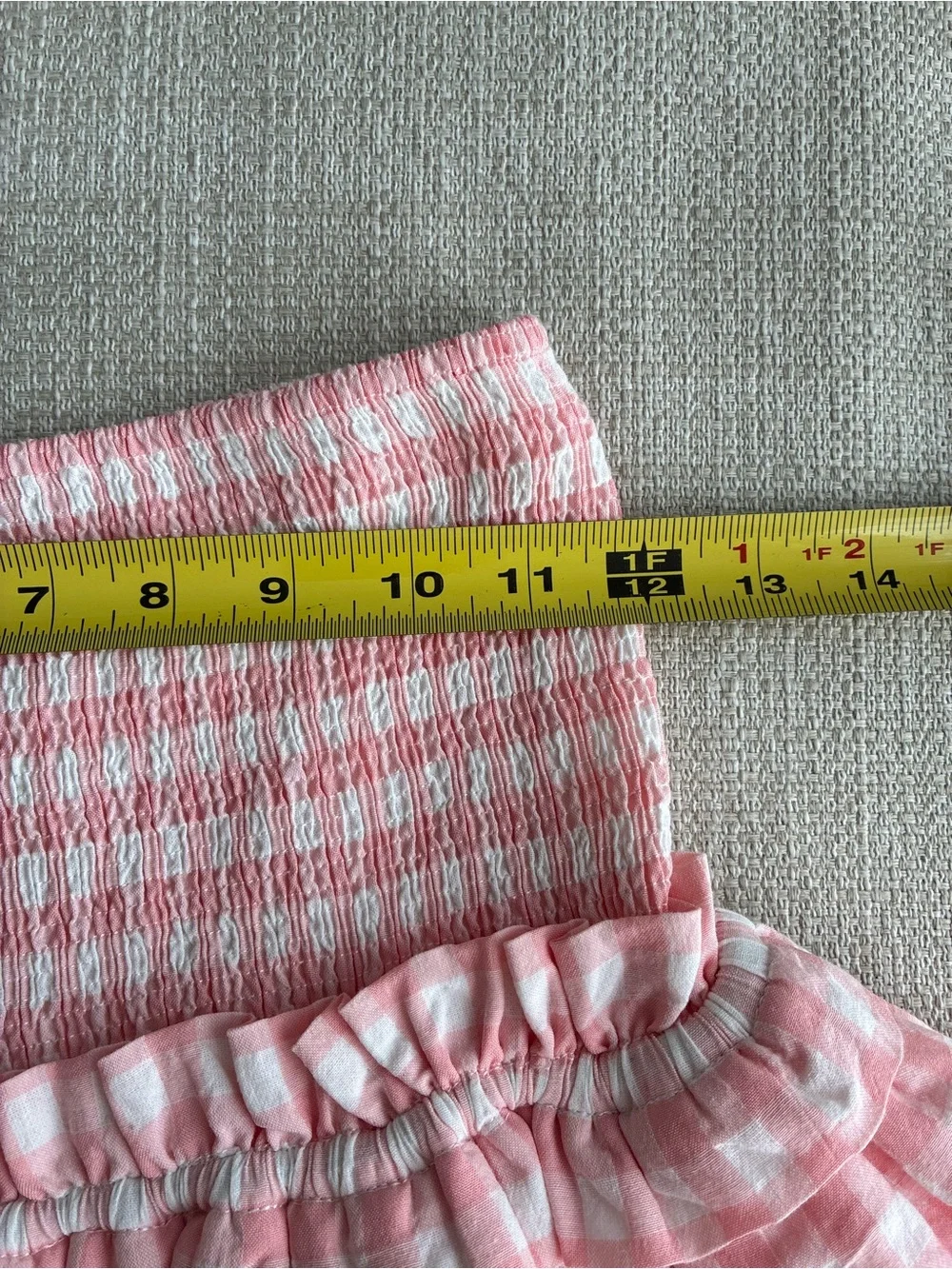 Cake For Dinner Skirt Size XXS Pink White Smocked Ruffle Skirt Mini
